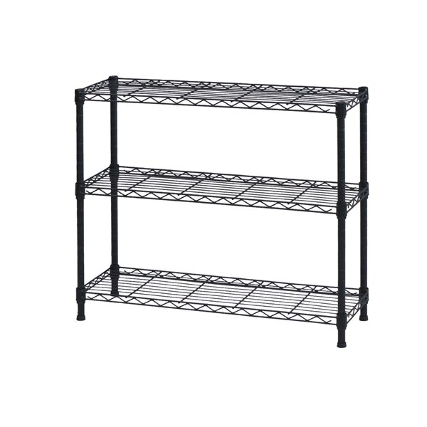 NERO19φ 3段セット 約幅75cm 奥行25cm 高さ62cm ブラック 組立品【代引不可】