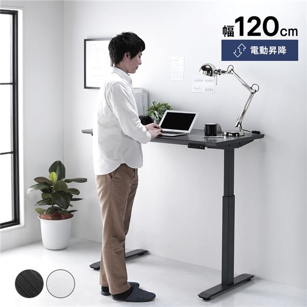 【クーポン配布中】昇降 デスク 幅120cm グレー 電動 高さ調整可 メモリー機能付き 組立品 昇降式テー..