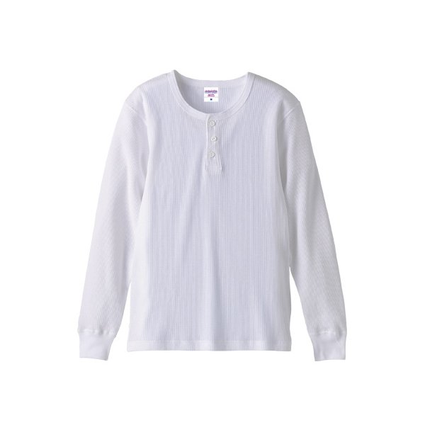 【ポイント20倍】ワッフルヘンリーネックロングスリーブ Tシャツ CB5489 ホワイト M