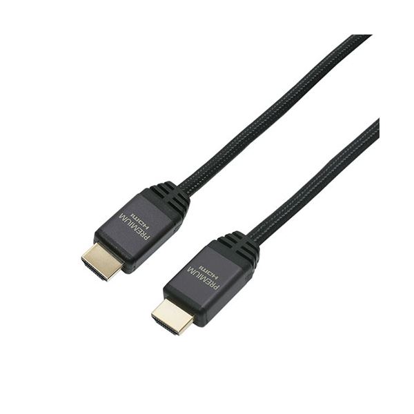 ■商品内容■Premium HDMI4K/Ultra HD伝送に対応したPremium HDMIケーブルです。4K60p、4K HDRのフルスペック映像、18Gbpsの高速伝送に対応しています。フルハイビジョンの4倍の解像度を有する4K映像を、1秒間に60コマで高速表示するため、緻密で動きが滑らかな映像を実現できます。■ HDR対応従来の映像に比べてより広い明るさの幅を表現できるHDRに対応しています。ライトや太陽光などの明るい光源や、金属表面や水面の輝きなどの反射光まで、質感豊かに表現することができます。■ ナイロンメッシュケーブル屈曲、引っ張り、挟み込みに強いナイロンメッシュケーブルを採用。■ 識別シール付属ケーブルの識別に便利な識別シール付属。■商品スペックプラグ対応形状:Aコネクタ(19ピン)-Aコネクタ(19ピン)伝送速度:最大18Gbps対応機能:HDMIイーサネットチャンネル(HEC)オーディオリターンチャンネル(ARC)1080pDeep Color3DHDR4K※各機能は接続器側が対応している必要があります。■送料・配送についての注意事項●本商品の出荷目安は【4 - 6営業日　※土日・祝除く】となります。●お取り寄せ商品のため、稀にご注文入れ違い等により欠品・遅延となる場合がございます。●本商品は仕入元より配送となるため、沖縄・離島への配送はできません。[ HDC-PR12/BK ]