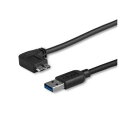StarTech.com Micro USB3.0 スリムケーブル 片側左向きL型 1m Type A(オス)-Micro B(オス)ブラック USB3AU1MLS 1本(2)