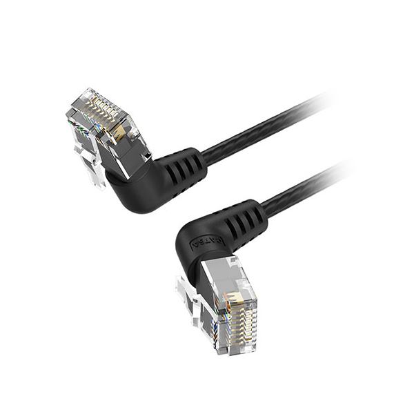 【ポイント20倍】VENTION Cat.6a LANケーブル UTP 直角コネクタ 360°スイングタイプ ブラック 10m ブラック IB-9866