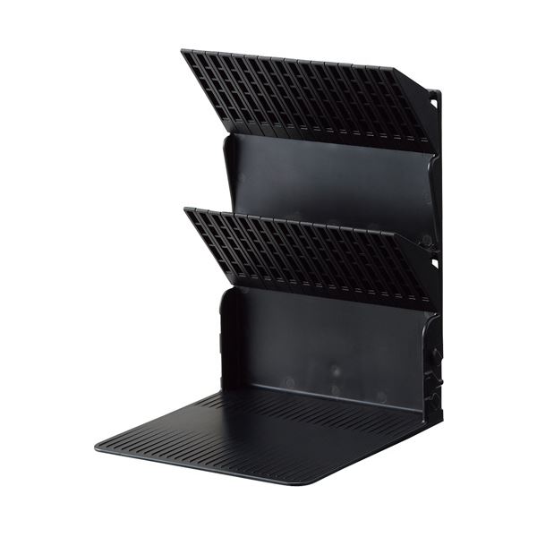 【クーポン配布中】（まとめ） リヒトラブ1冊でも倒れないブックスタンド Medium A4 ブラック A-3580-24 1個 【×3セット】