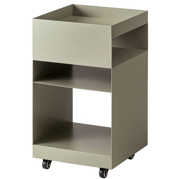 サイドテーブルワゴン 約W35×D35×H62.5cm ペールグリーン 組立式