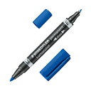 【ポイント20倍】(まとめ)ステッドラー 油性マーカー ルモカラーデュオ M(1.5mm)/F(0.6mm) ブルー 348-3 1セット(10本)【×5セット...