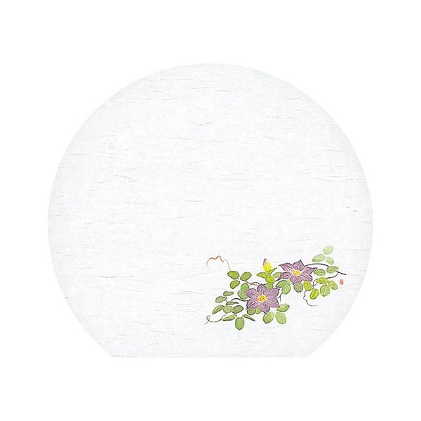 ヤマコー 用美 業務用 尺3半月雲竜和紙懐石まっと 四季 鉄線 (50枚入) yamaco64386