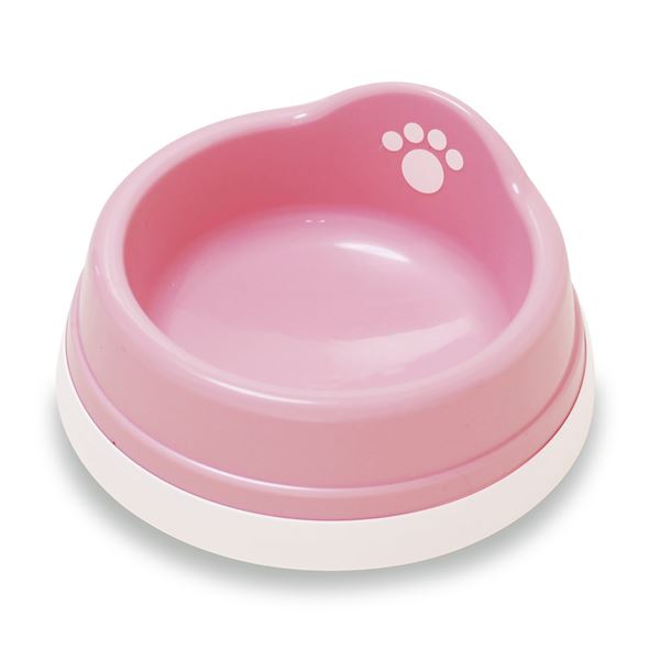 （まとめ）すべり止め付きペット皿 ミニ ライトピンク【×5セット】 (犬猫用品/食器)