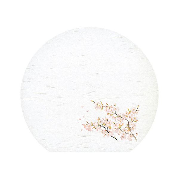 ヤマコー 用美 業務用 尺3半月雲竜和紙懐石まっと 四季 桜 (50枚入) yamaco64384