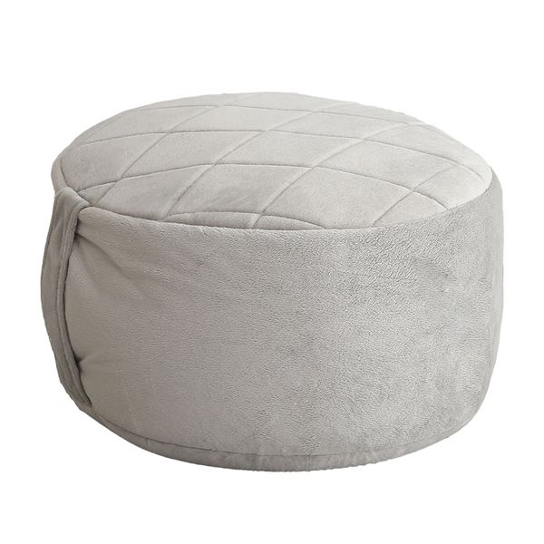 【クーポン配布中】ビーズクッション 丸型 Mサイズ 側面ダイヤ柄 グレー 日本製 国産 取っ手付き 円形 ..