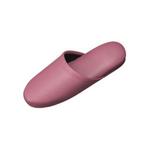 【ブラックフライデーでP最大47倍】（まとめ）抗菌ビニールレザー調スリッパ ライラック 30足