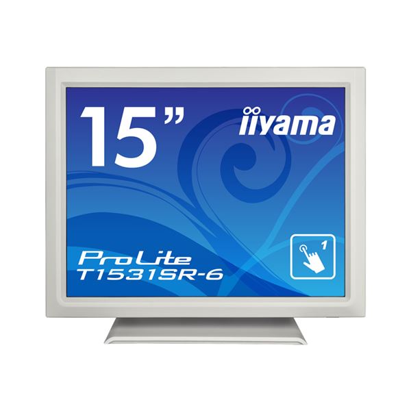 【ポイント20倍】iiyama タッチパネル液晶ディスプレイ 15型 / 1024 768 /D-sub HDMI DisplayPort / ピュアホワイト / スピーカー:あり / XGA / VA / 防塵防滴 /抵抗膜 T1531SR-W6