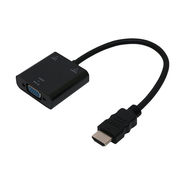 【クーポン配布中】ナカバヤシ ミヨシフルHD対応 HDMI-D-sub変換アダプタ ブラック HDA-DS01／BK 1個