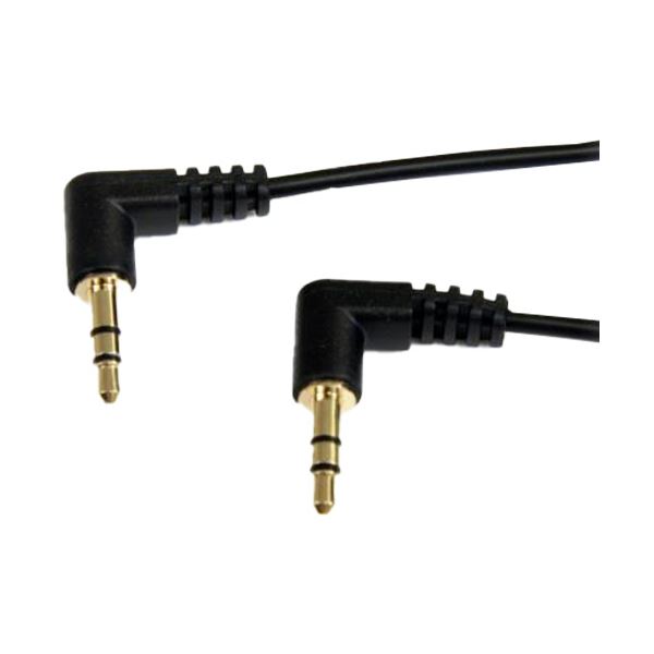 （まとめ） StarTech.com スリム3.5mmステレオミニプラグオーデイオケーブル 両端L型 91cm オス／オス ..