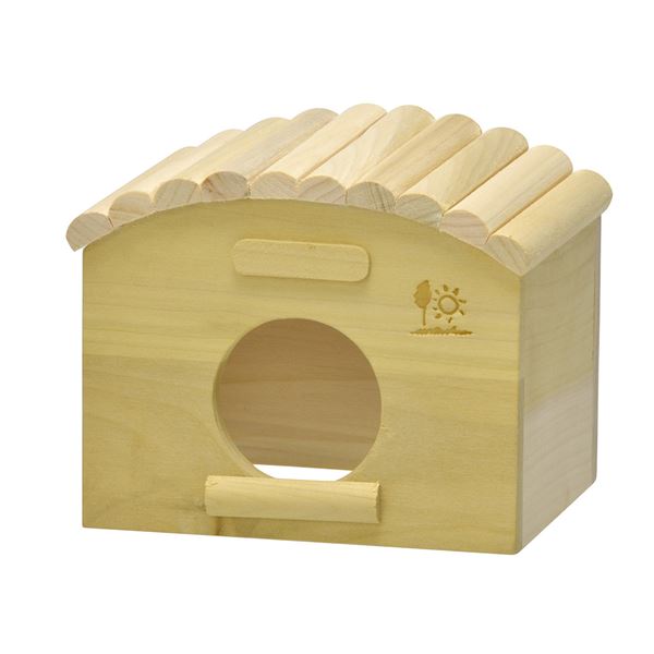 （まとめ）広葉樹ハウス（丸太屋根）【×3セット】 (小動物用品/玩具)