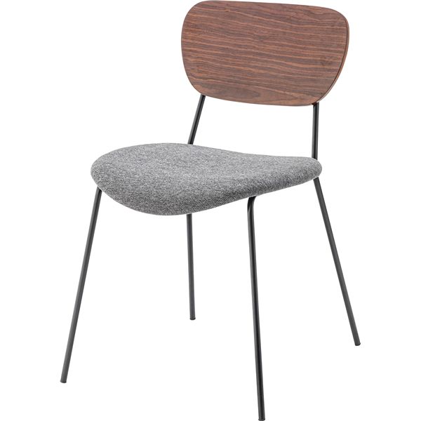 チェア グレー×ブラウン（ウッド） （約W48×D55×H75×SH46cm） 完成品(3)