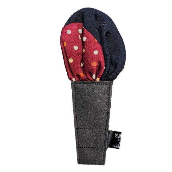 【ポイント20倍】トラッド 日本製 形態安定ポケットチーフ 無地織りブラック＆サテン織りエンジ水玉