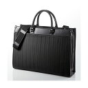 【クーポン配布中】サンワダイレクトストライプビジネスバッグ (大容量Wルーム・2WAYショルダー・A4収納) 200-BAG088 1個(2)