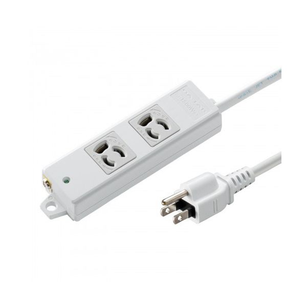 サンワサプライ 工事物件タップ 抜け止め マグネット付 3P・2個口 グレー 2m TAP-KS2-2 1個