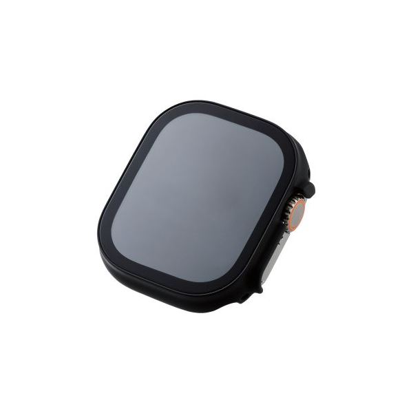 【ポイント20倍】エレコム Apple Watch 49mm用フルカバーケース プレミアムガラス セラミックコート AW-22CFCGCBK ブラック