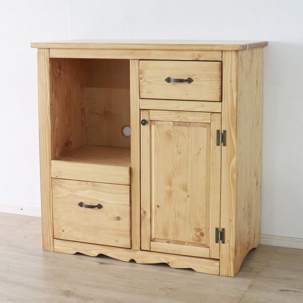 【クーポン配布中】レンジボード 約幅90cm LBR ライトブラウン 組立品【代引不可】