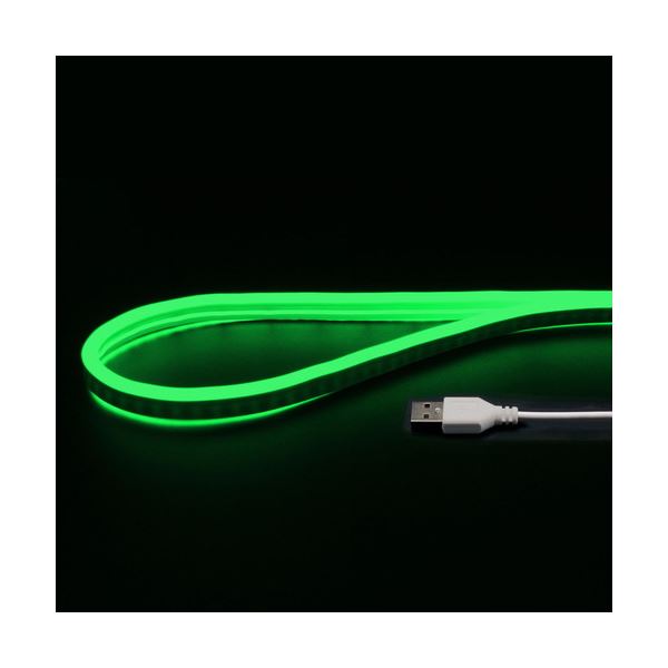 【スーパーSALEでP最大47倍】【5個セット】 日本トラストテクノロジー USBネオンチューブライト 1m グリーン NEONLT1M-GRX5