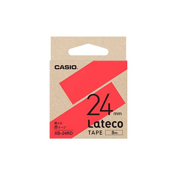 【ポイント20倍】【5個セット】 カシオ計算機 Lateco専用詰替用テープ/赤に黒文字/24mm XB-24RDX5