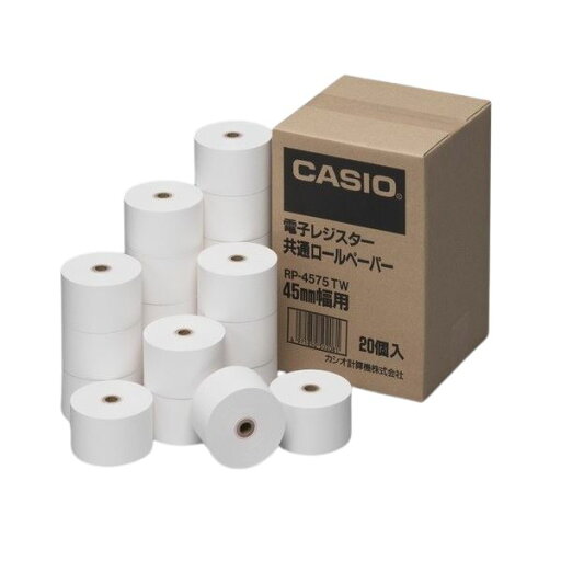 カシオ計算機 レジ用ロール 普通紙 RP-4575-TW 20巻 カシオ計算機 レジ用ロール 普通紙 RP-4575-TW 20巻