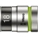 【クーポン配布中】WERA ヴェラ 差込角1/2DR 保持機能付き ZYKLOP ソケット 六角差込サイズ18mm 全長37mm 003738 工具 ツール DIY 作業工具 道具