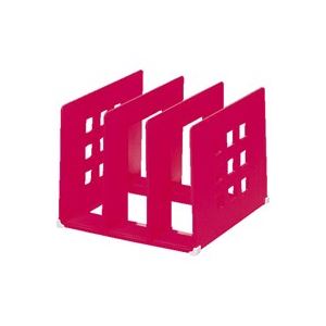 【ブラックフライデーでP最大47倍】（まとめ）LIHITLAB 仕切りラックL A-7321-3 赤【×5セット】