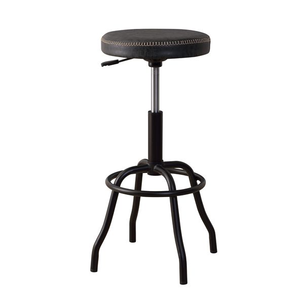 ハイスツール ブラック （約W47×D47×H67-79cm） 組立式