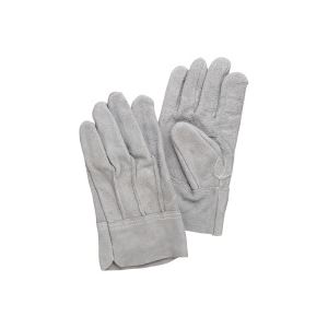 【クーポン配布中】（まとめ）熱田資材 革手袋床革手袋 背縫い NO.11 グレー【×10セット】