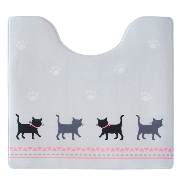 【ポイント20倍】【3個セット】 トイレマット 【約55×60cm キャット】 お手入れ簡単 撥水加工 拭いてお手入れする 〔お手洗い 御手洗 店舗 会社 オフィス〕