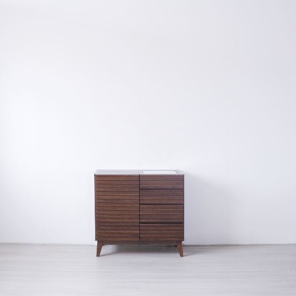 【ポイント20倍】サイドボード/リビングボード 約幅80×奥行き42.5×高さ74cm ブラウン【代引不可】