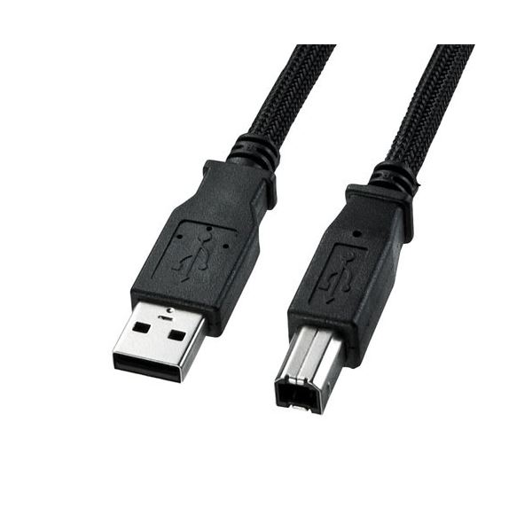 【クーポン配布中&マラソン対象】【5個セット】 サンワサプライ ナイロンメッシュUSB2.0ケーブル KU20-NM50K2X5