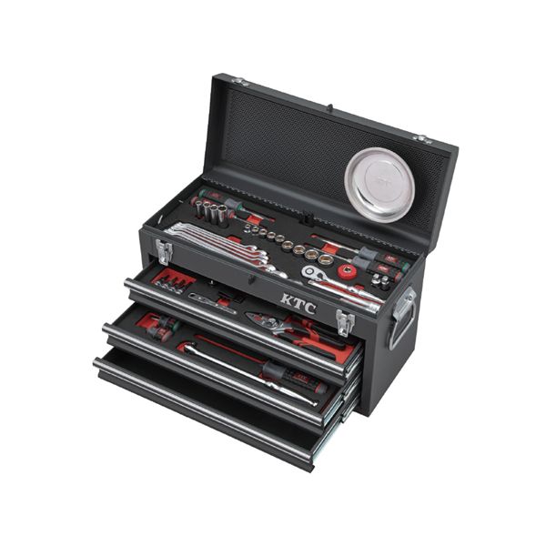 KTC 京都機械工具 66点組 9.5SQ 自動車・二輪整備用 スタンダードセット ツールチェスト マッドグレー 2025SKセール SK36626XMGYA