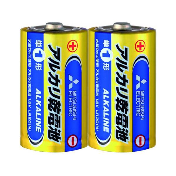 【クーポン配布中】(まとめ) 三菱電機ライフネット アルカリ乾電池 単一 Nタイプ 2本パック 【×5セット】