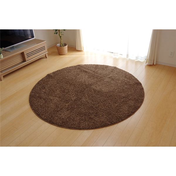 【ポイント20倍】ラグマット/絨毯 【円形 丸型 無地 ベージュ 約180cm】 日本製 防炎 抗菌 防臭 防ダニ..