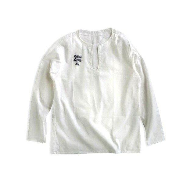 チェコ軍放出70’sパジャマシャツホワイト未使用デットストック M〜L