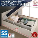 【ポイント20倍】収納ベッド レギュラー・セミシングル【Mulante】【マルチラススーパースプリングマットレス付き】フレームカラー:ダークブラウン コンセント...