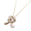 【ポイント20倍】イニシャル ネックレス ダイヤモンド ネックレス 一粒 0.01ct K18 ゴールド 文字 R ダイヤネックレス ペンダント(4)