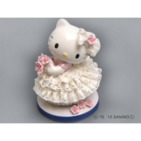 【クーポン配布中】HeLLo Kitty ハローキティ レースドール/陶製人形 【ホワイト】 磁器 高さ14×ベース径11cm 日本製【代引不可】