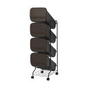 【クーポン配布中】スタンド式 ダストボックス/ゴミ箱 【ウッド 19L×4段】 木目調 高さ122cm キャスター付き 『スムース』【代引不可】(3)