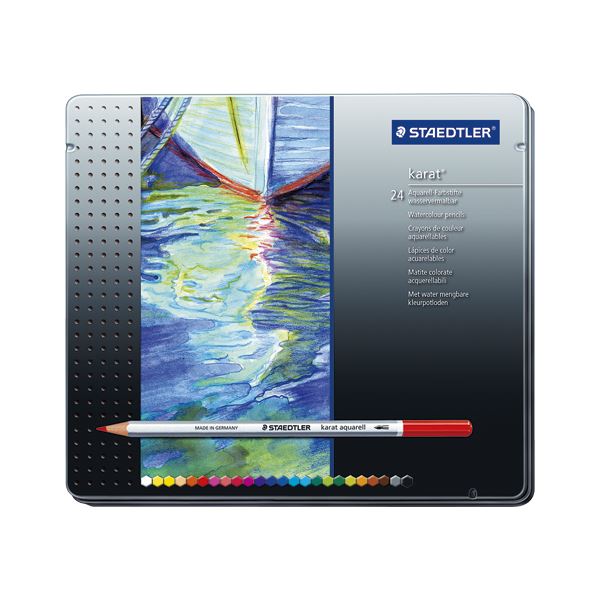 【ポイント20倍】（まとめ） ステッドラー カラトアクェレル水彩色鉛筆 125 M24【×2セット】