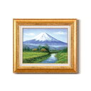 【ポイント20倍】油絵額/フレームセット 【F6号】 田所洋「富士・忍野」 460×552×55mm 金フレーム 化粧箱入り