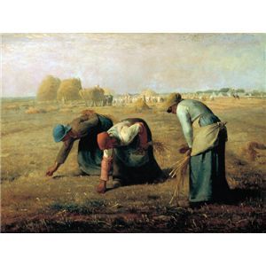 【クーポン配布中】世界の名画シリーズ、プリハード複製画 ジャン・フランソワ・ミレー作 「落穂拾い」（額縁付）【代引不可】