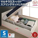 【ポイント20倍】収納ベッド レギュラー・シングル【Mulante】【マルチラススーパースプリングマットレス付き】フレームカラー:ホワイト コンセント付き_フラ...