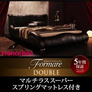 【クーポン配布中】ベッド ダブル【Formare】【マルチラススーパースプリングマットレス付き】ホワイト モダンデザイン・高級レザー・デザイナーズベッド【Formare】フォルマーレ【代引不可】