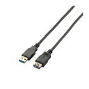 【クーポン配布中&スーパーSALE対象】(まとめ)エレコム USB3.0延長ケーブル(A-A) USB3-E10BK【×3セット】(2)