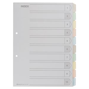 【クーポン配布中】（まとめ） キングジム カラーインデックス A4タテ 2穴 5色10山+扉紙 907-10Y 1組 【×20セット】