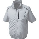 【クーポン配布中】KU91720 空調服 R ポリエステル製半袖ブルゾン FAN2200G・RD9261・LIPRO2セット シルバー×ブラック XL